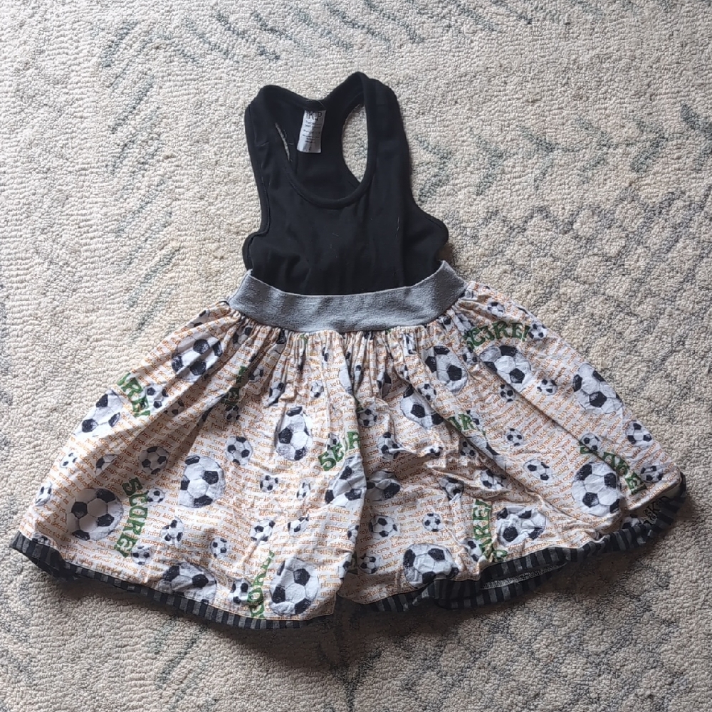 Kpea Black Dress with Soccer Print Dress